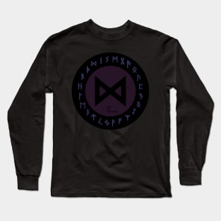 Purple Dagaz Futhark  | Icelandic | Viking Rune Symbol Long Sleeve T-Shirt